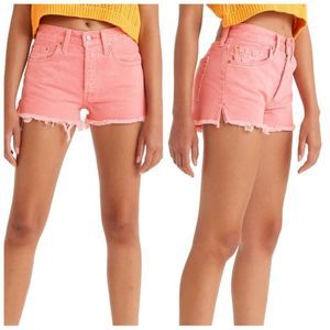 Levi's Women's 501 High Rise Fringe Hem Denim Jean Shorts Size 26